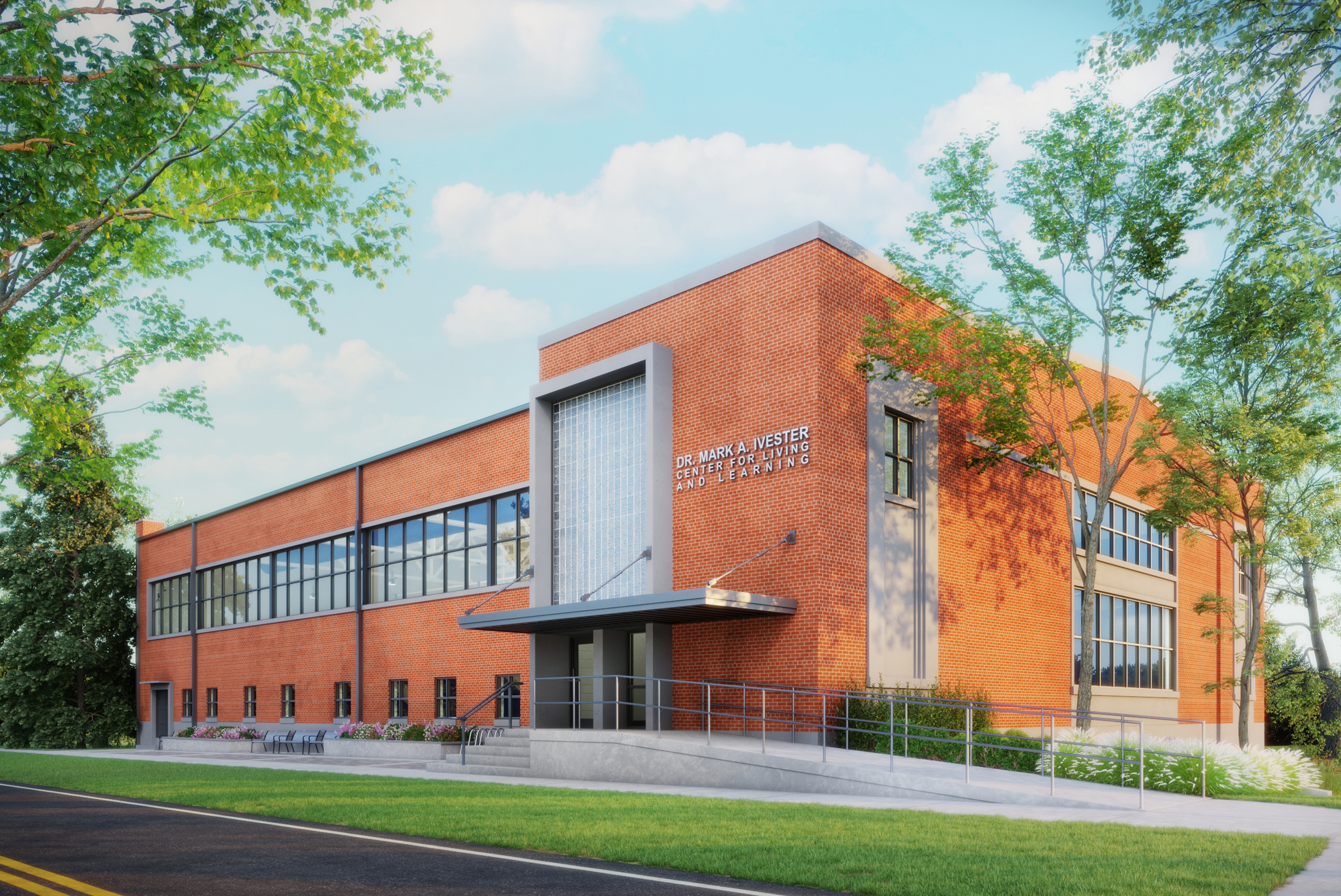 exterior building rendering daytime