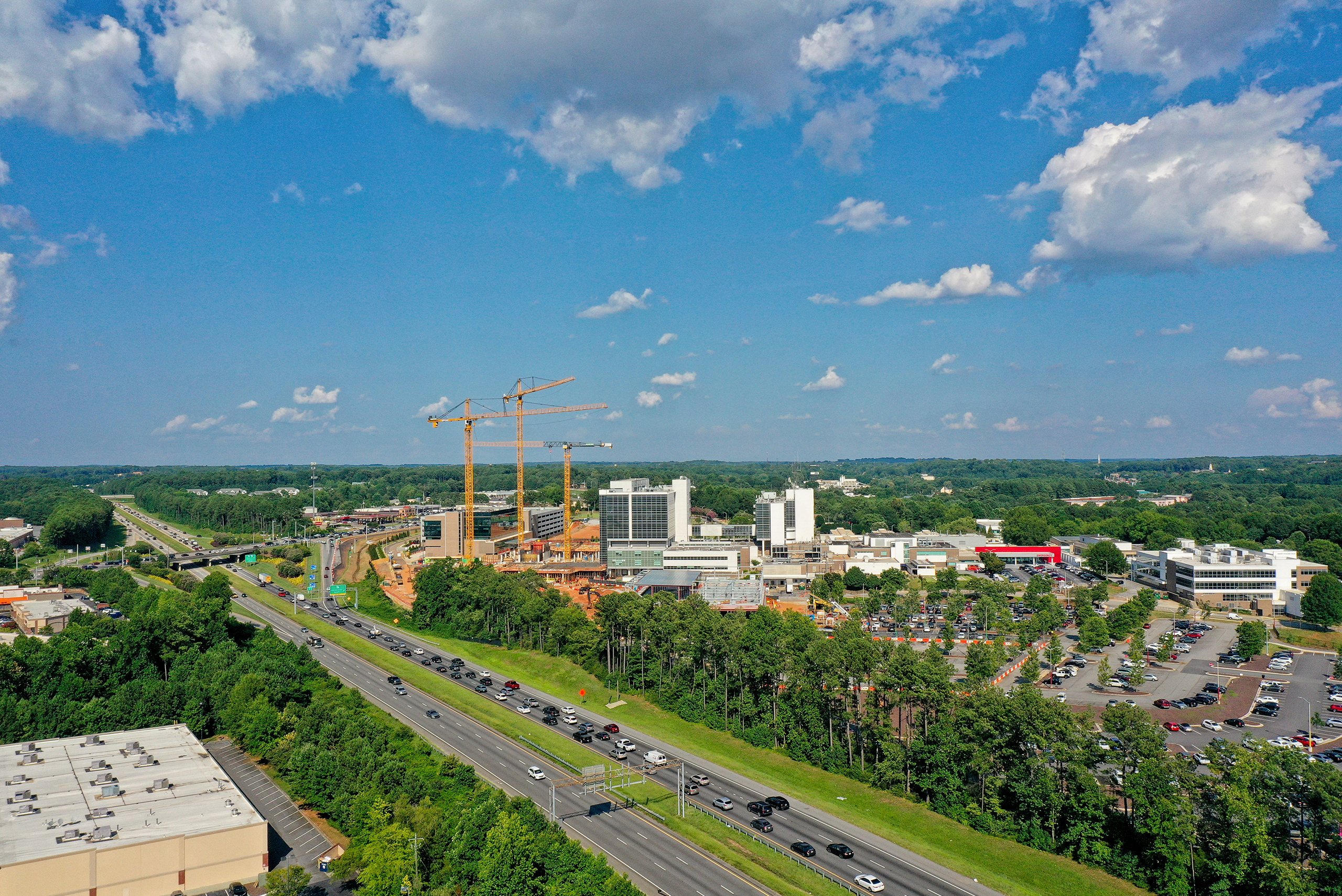 aerial view of hospital under construction