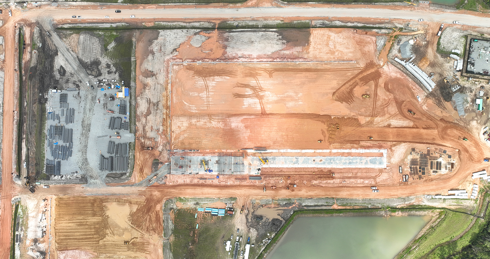 aerial of construction site